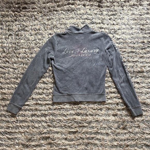 Juicy Couture Charcoal Velour Jacket Size S - Picture 2 of 5